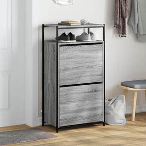 Schuhschrank Grau Sonoma 60 cm