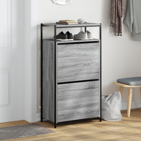 Schuhschrank Grau Sonoma 60 cm