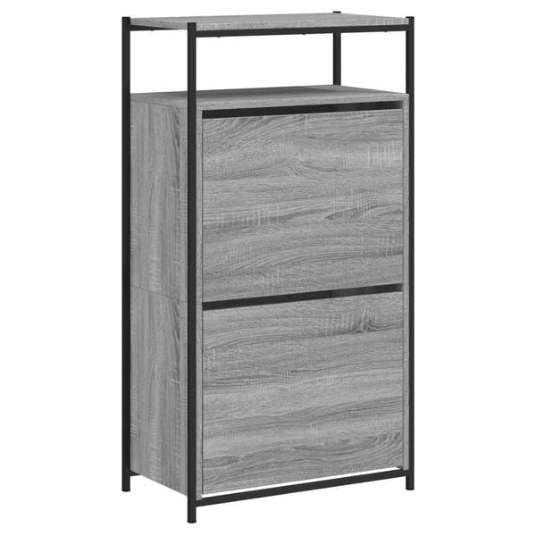 Schuhschrank Grau Sonoma 60 cm