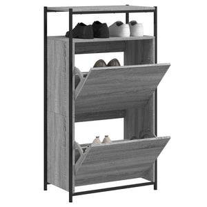 Schuhschrank Grau Sonoma 60 cm