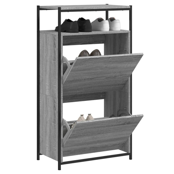 Schuhschrank Grau Sonoma 60 cm