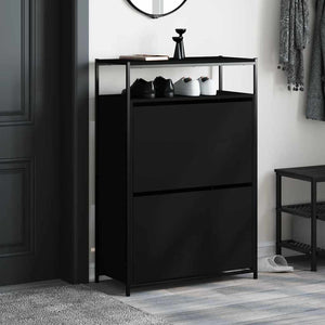 Schuhschrank Schwarz 75x34x112 cm