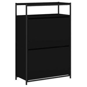 Schuhschrank Schwarz 75x34x112 cm