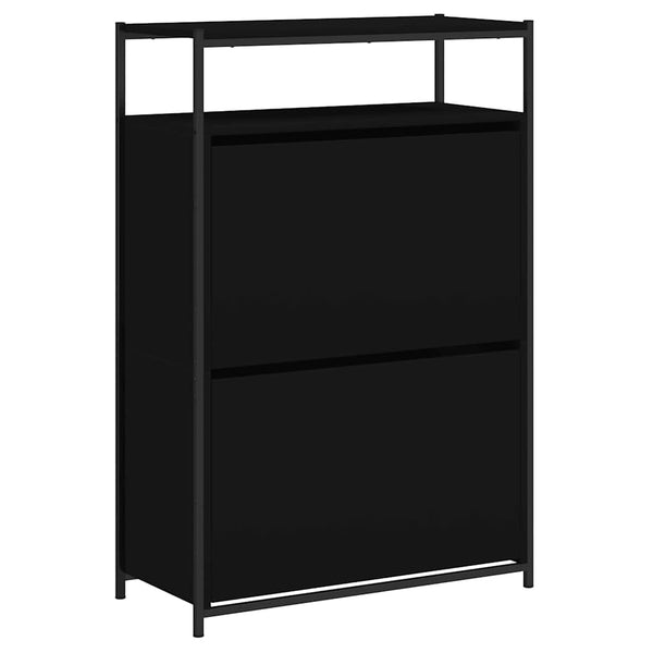Schuhschrank Schwarz 75x34x112 cm