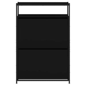 Schuhschrank Schwarz 75x34x112 cm