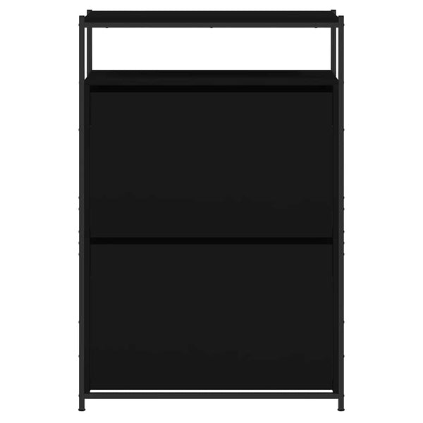 Schuhschrank Schwarz 75x34x112 cm