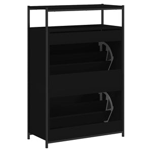 Schuhschrank Schwarz 75x34x112 cm