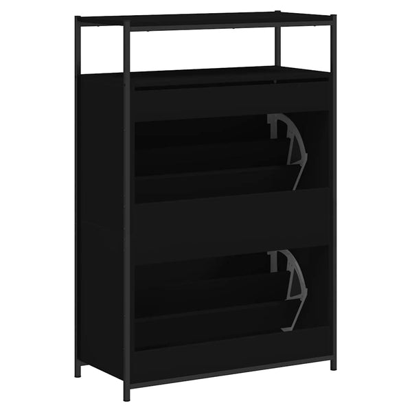 Schuhschrank Schwarz 75x34x112 cm