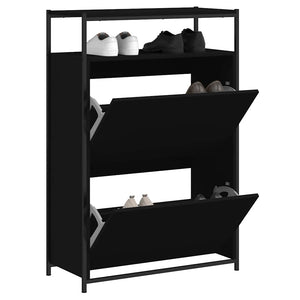 Schuhschrank Schwarz 75x34x112 cm