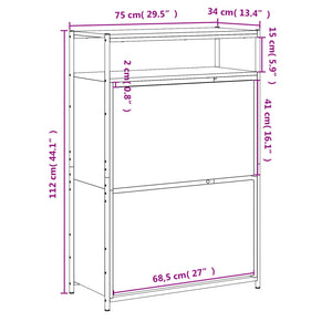 Schuhschrank Sonoma Eiche 75x34x112 cm