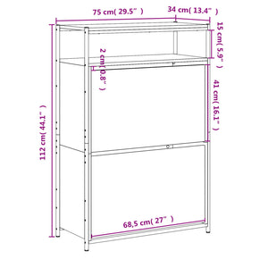 Schuhschrank Räuchereiche 75 cm