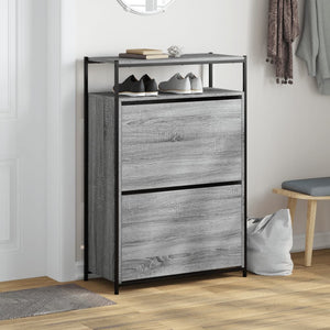 Schuhschrank Grau Sonoma 75x34x112 cm