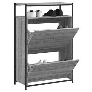 Schuhschrank Grau Sonoma 75x34x112 cm