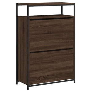 Schuhschrank Braun Eichenoptik 75x34x112 cm
