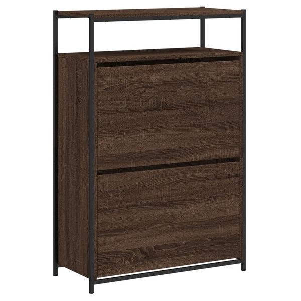 Schuhschrank Braun Eichenoptik 75x34x112 cm