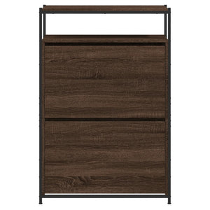 Schuhschrank Braun Eichenoptik 75x34x112 cm