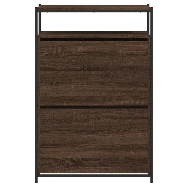 Schuhschrank Braun Eichenoptik 75x34x112 cm