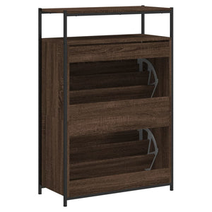 Schuhschrank Braun Eichenoptik 75x34x112 cm