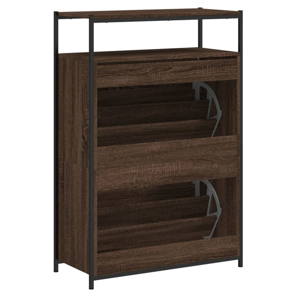 Schuhschrank Braun Eichenoptik 75x34x112 cm