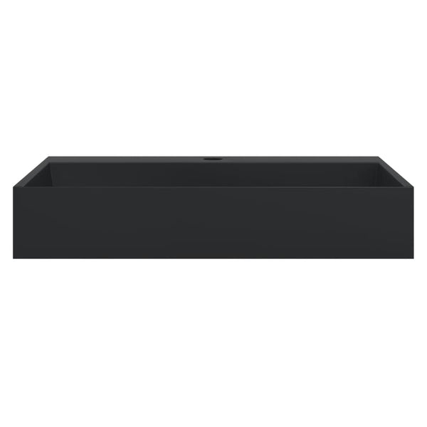 Waschbecken 60x38x11 cm Mineralguss/Marmorguss Mattschwarz