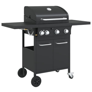 Gasgrill mit 4 Flammen, Schwarz