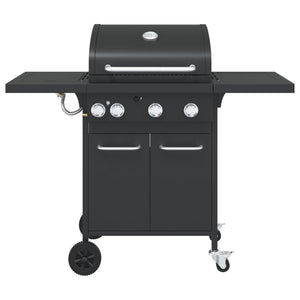 Gasgrill mit 4 Flammen, Schwarz