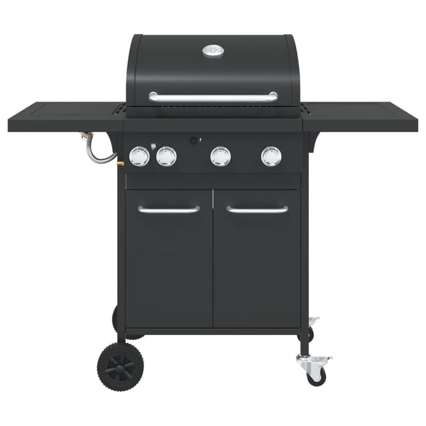 Gasgrill mit 4 Flammen, Schwarz