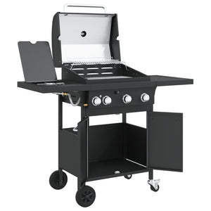 Gasgrill mit 4 Flammen, Schwarz