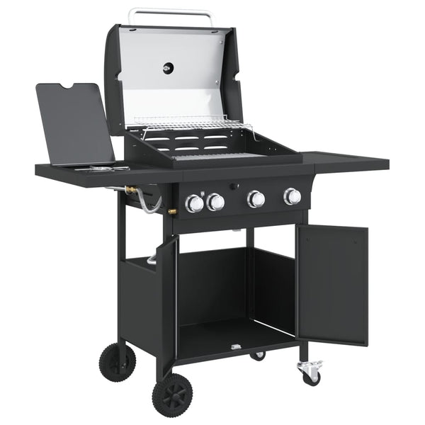 Gasgrill mit 4 Flammen, Schwarz