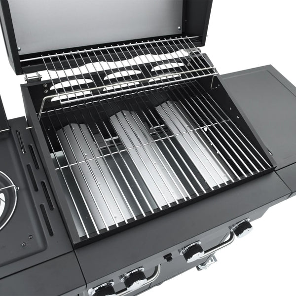 Gasgrill mit 4 Flammen, Schwarz