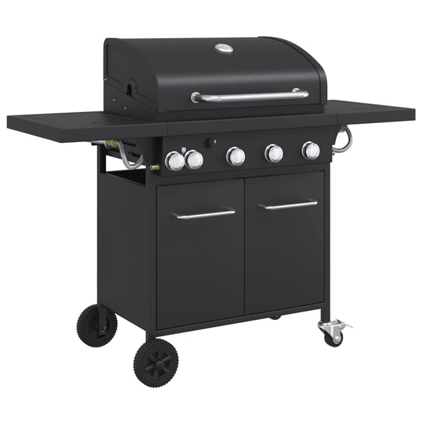 Gasgrill mit 5 Flammen, Schwarz