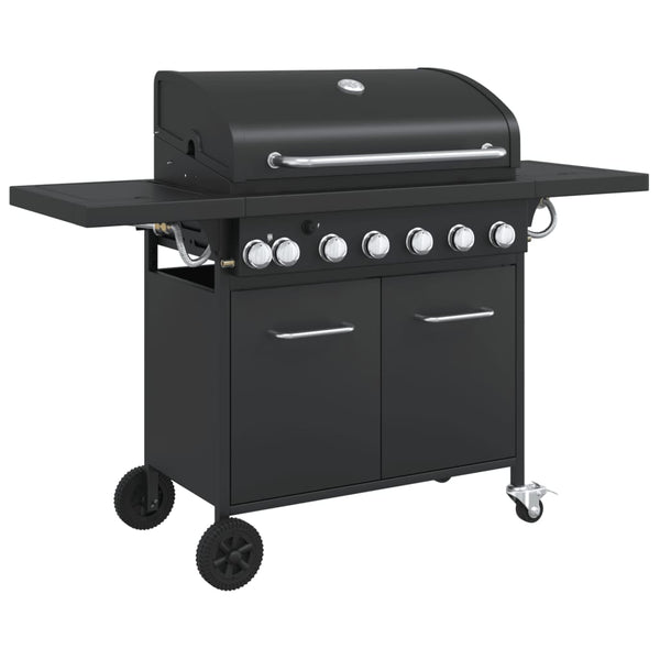 Gasgrill mit 7 Flammen, Schwarz