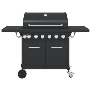 Gasgrill mit 7 Flammen, Schwarz