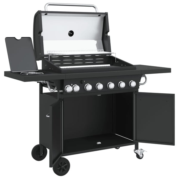 Gasgrill mit 7 Flammen, Schwarz