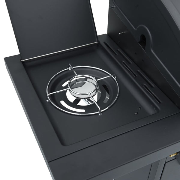 Gasgrill mit 7 Flammen, Schwarz