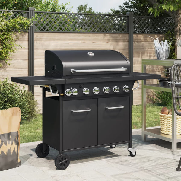 Gasgrill mit 7 Flammen, Schwarz