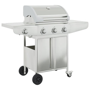 Gasgrill mit 4 Flammen Edelstahl