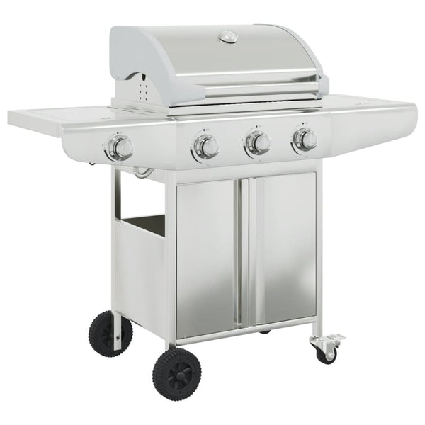 Gasgrill mit 4 Flammen Edelstahl