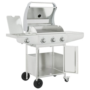 Gasgrill mit 4 Flammen Edelstahl
