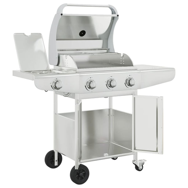 Gasgrill mit 4 Flammen Edelstahl