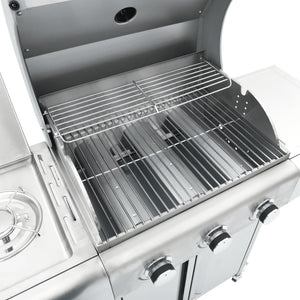 Gasgrill mit 4 Flammen Edelstahl