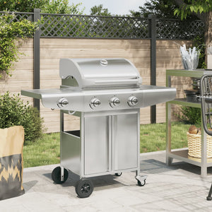 Gasgrill mit 4 Flammen Edelstahl