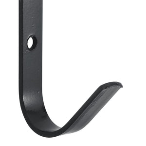 Wandhaken J-Form 12 Stk. Schwarz Stahl