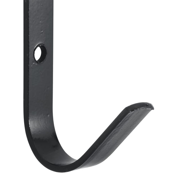 Wandhaken J-Form 12 Stk. Schwarz Stahl