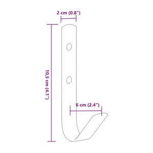 Wandhaken J-Form 12 Stk. Schwarz Stahl