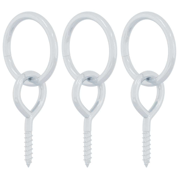 Pferdeanbinderinge mit Ösenschrauben 3 Stk. Silbern Stahl