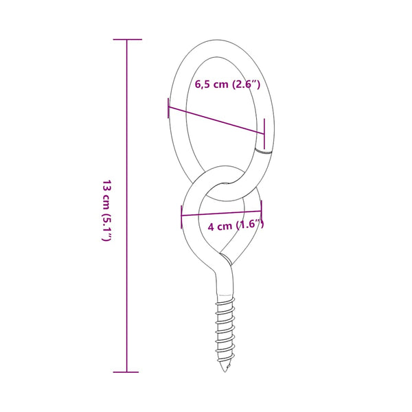 Pferdeanbinderinge mit Ösenschrauben 3 Stk. Silbern Stahl