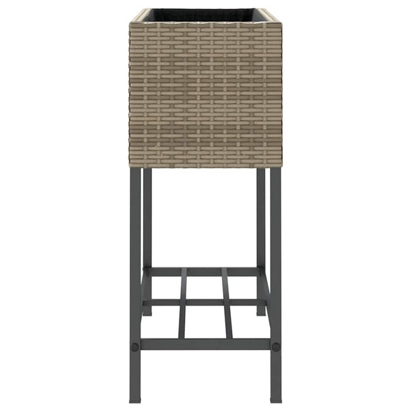 vidaXL Jardinière avec étagère en poly rotin gris