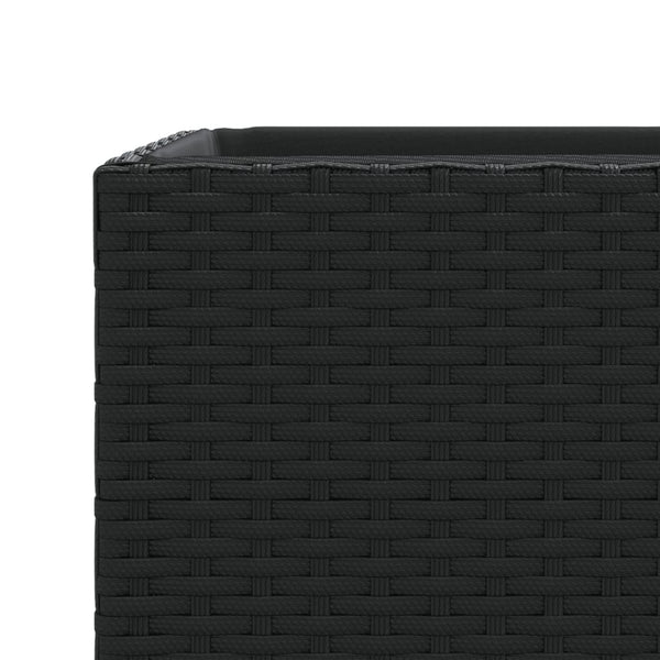 Schwarze Poly Rattan Pflanzkübel - 3er Set