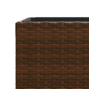 3er Set Pflanzkübel Braun Poly Rattan